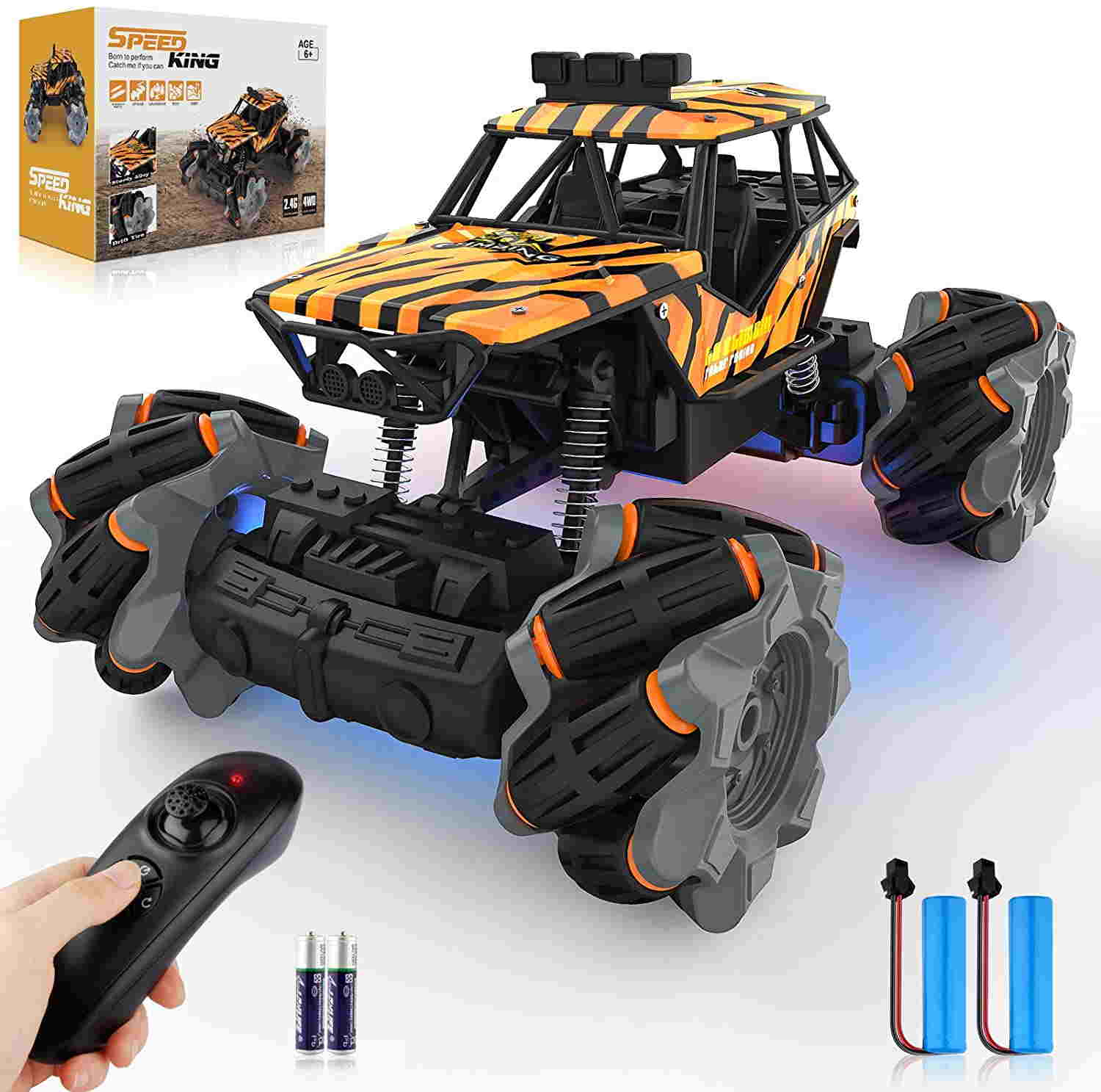 Growsly Remote Control Car, High Speed RC Car for Kids Adults 1:18 Scale 2.4 GHz 360° Spins Off Road Hobby RC Truck