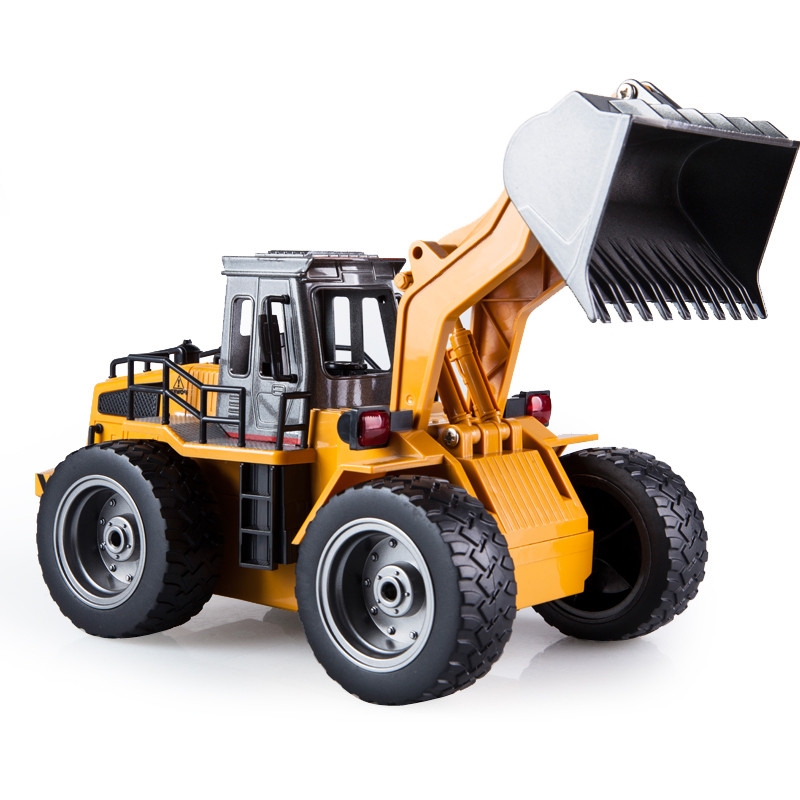 Ocditikl RC Truck Alloy Shovel Loader Tractor 2.4G Radio Control 4 Wheel Bulldozer 4WD Front Loader Construction Vehicle Electronic Toys Game Hobby Model with Light and Sounds